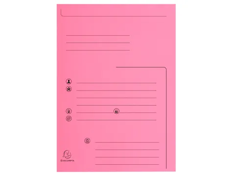 Dossiermap met 2 kleppen SUPER 250 Contact 24x32cm roze 25 Stuks