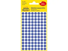 Etiket Zweckform 8mm rond blister 4 vel a 104 et. blauw Non-permanent