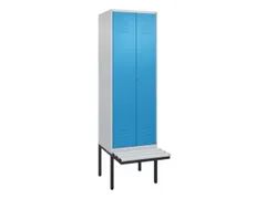 PBM-locker met bank,HxBxD 2120x600x815mm,2vak,vak B 300mm,cil.-slot