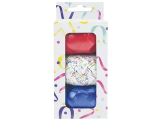 Krullint set à 3 kleuren rood blauw wit happy birthday - 2