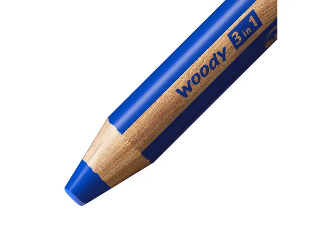 Kleurpotloden STABILO 880 woody 3 in 1 multitalent blauw