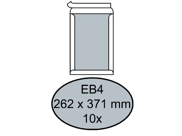 Envelop Quantore Bordrug Eb4 262x371mm 120gr wit Zelfklevend