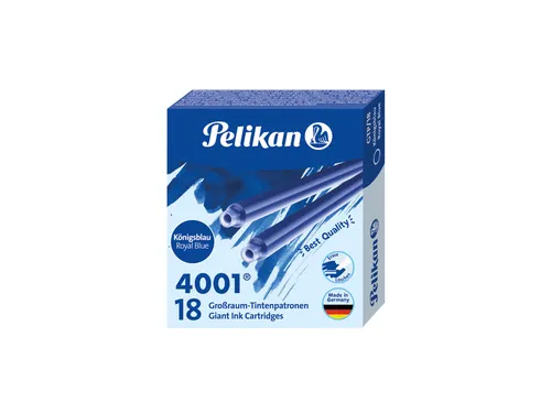 Inktpatroon Pelikan 4001 lang koningsblauw 18 stuks