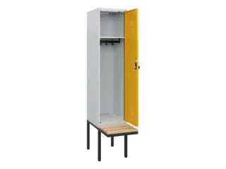 locker met bank,HxBxD 1950x400x815mm,1vak,vak B 400mm,draaigrendel - 1