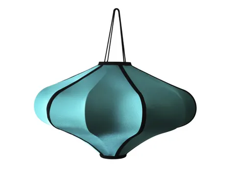 Lantaarn Nextime Lumi 60 cm stof turqoise