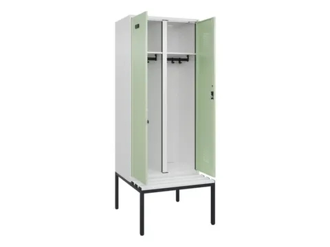 locker met bank,voor scheiding van kleding,HxBxD 2120x800x815mm,2vak
