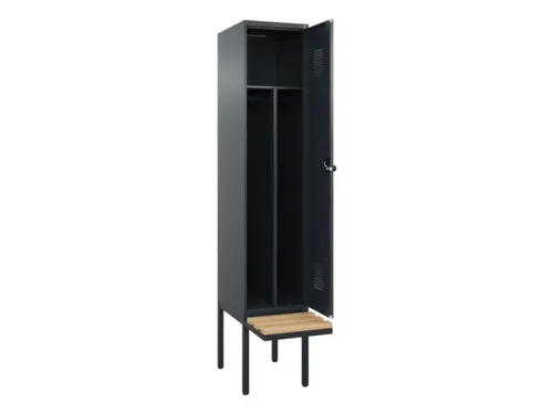 locker met bank,HxBxD 2120x400x815mm,1vak,vak B 400mm,draaigrendel
