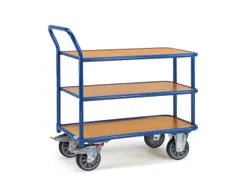 tafelwagen,draagverm. 300kg,3etage(s),laadvl. LxB 850x500mm,houtetage