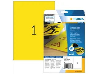 HERMA 8033 Weervaste Folie-etiketten A4 210x297mm Geel 25 stuks - 1