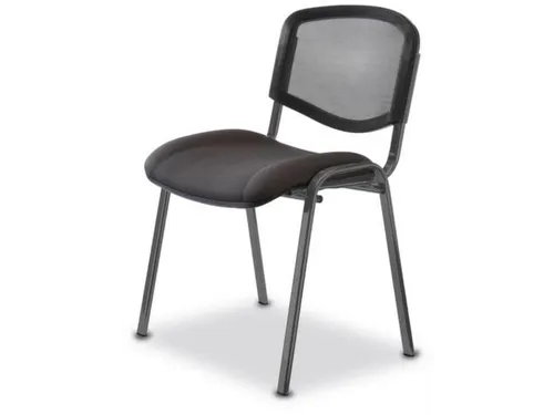 Buisstalen Stoel Zwart Stof Netrug Zitting BxD 475x415mm Frame Zwart