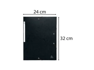 Elastomap A4 glanskarton 3 kleppen monobloc-Zwart - 5