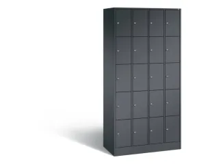 lockerkast 1950x900x480mm 4x5 vakken RAL7021 front RAL7021 sokkel - 1