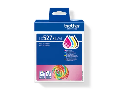 Brother LC-527XL Inktcartridges Zwart + 3 Kleuren XL
