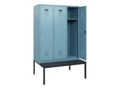 locker met bank,HxBxD 1950x1200x815mm,3vak,vak B 400mm,cilinderslot