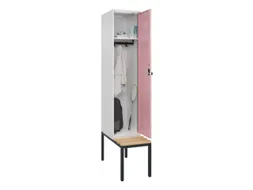 locker met bank,HxBxD 2120x400x815mm,1vak,vak B 400mm,draaigrendel