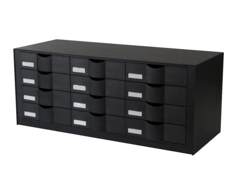 ladeblok,12xDIN A4,v. kastinbouw,HxBxD 329x857x342mm,Polystyreen,zwart