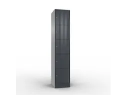 lockerkast 1950x396x540mm 1x5 vakken RAL7021 front RAL7021 sokkel