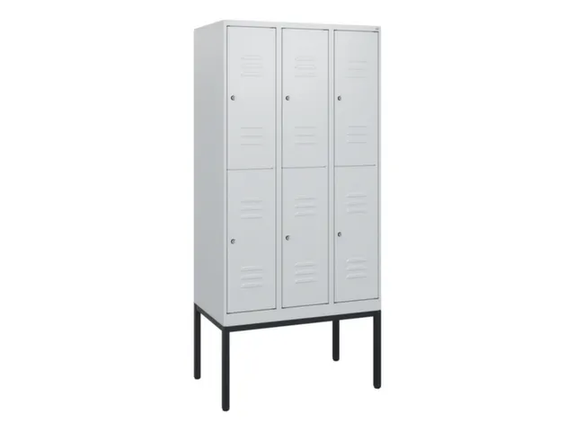 dubbeldekse locker,HxBxD 1950x900x500mm,3x2vak.,vak B 300mm,cil.-slot