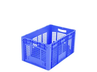 Euronorm Stapelkrat Pp 320x600x400mm Wanden/Bodem Opengewerkt Blauw - 1