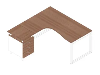 Bureauset Bureau Staand Ladeblok Links 730x1600x1650mm Canaletto Wit - 1