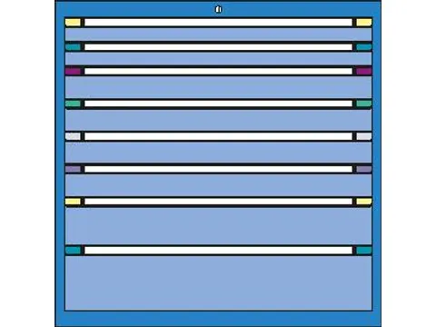 ladekast,HxBxD 1000x805x695mm,8lade(n),cil.-slot,RAL7035,front RAL7035