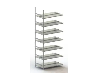 Schroefstelling Aanbouwveld Ral7035 2200x1002x604mm 7legborden 80kg - 1