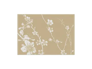 Placemat 45x32cm PVC Abstracte Japanse Kersenbloesem Beige 6 Stuks - 1