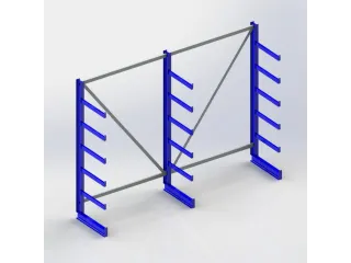 Draagarmstelling 2000x2700x630mm 6gelijk Lange Armen Incl. Poot - 4