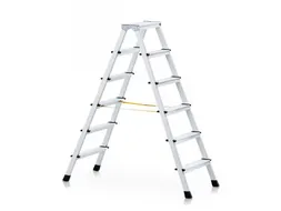 trapladder,NL,beide zijden,2x6aluminium gegroefd,balk L 1,63m