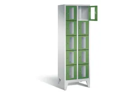 Lockerkast 1850x610x500mm 2x5 vakken Cilinderslot Poten, RAL6011