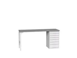 werkbank,HxBxD 930x2000x600mm,linoleumblad,2voeten/1container