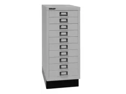 kantoor-ladekast HxBxD 670x279x380mm 10 laden romp lichtgrijs staal