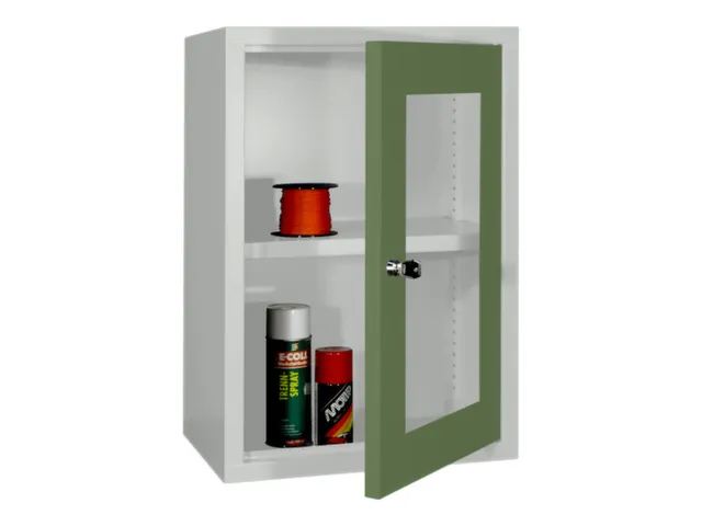 Armoire murale HxlxP 600x400x300mm fond lisse RAL7035 façade RAL6011