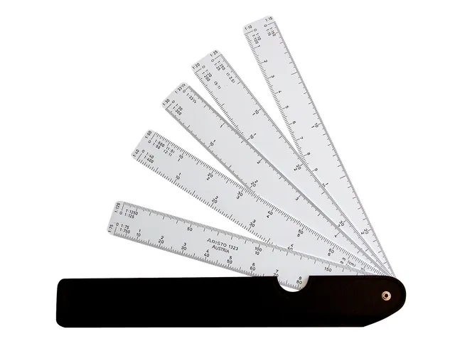 Waaierliniaal Aristo Schaal 1:10-15-20-25-30-33 1/3-40-50-