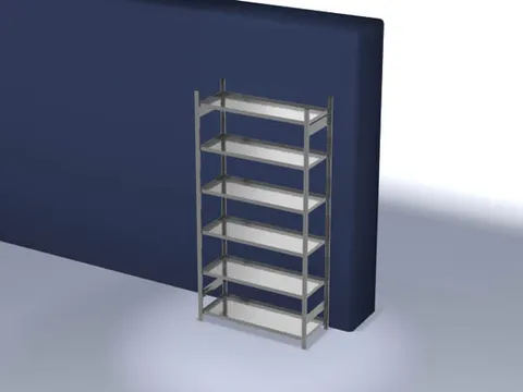 Inhaakstelling Basisveld 2500x1300x500mm 200kg 6legborden Opvang