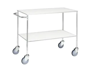 Tafelwagen,Draagverm. 150Kg,2Xstaalplaat,Staaletage,Zilverkleurig - 1