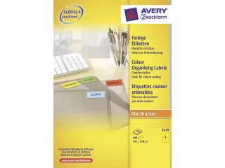 etiket Avery ILK 105x148mm 100 vel 4 etiketten per vel geel - 1