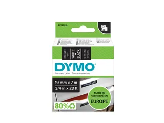 Labeltape Dymo 45811 D1 S720910 19mmx7m wit op zwart - 1