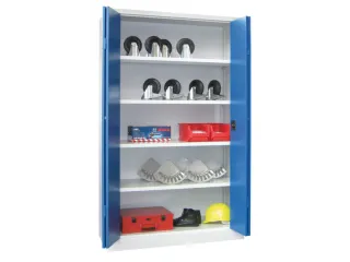 Vouwdeurkast 1950x1200x500mm 4legborden Verzinkt Ral7035 Front Ral5012 - 2