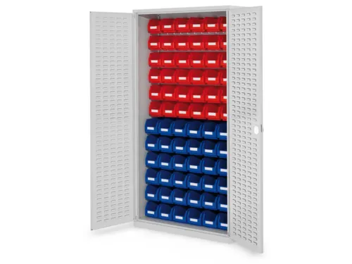 kast met sleufplaat m. bakken,HxBxD 1950x1000x410mm,72bakken PE