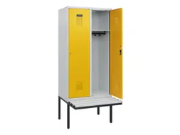 locker met bank,HxBxD 1950x800x815mm,2vak,vak B 400mm,cilinderslot