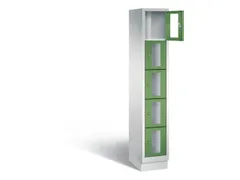 Lockerkast 1800x320x500mm 1x5 vakken Cilinderslot, Sokkel, RAL6011