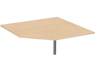 koppelelement voor bureau,90 °,BxD 1225x1225mm,v. C-voet,blad beuken - 1