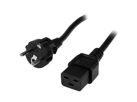 Computer Stroomkabel 2 Meter 16AWG, EU Schuko naar C19 16A 250V Zwart