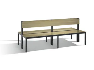 omkleedbank,HxLxD 796x2000x760mm,HPL eiken-sereno,frame staal RAL7021 - 1