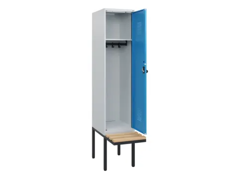 locker met bank,HxBxD 1950x400x815mm,1vak,vak B 400mm,draaigrendel