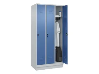 locker,HxBxD 1950x900x500mm,3vak,vak B 300mm,draaigrendel,sokkel - 3