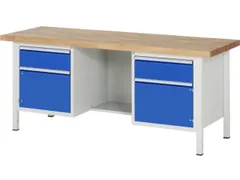 werkbank,HxBxD 840-1040x2000x700mm,beukblad,draagverm. 1250kg,4voeten