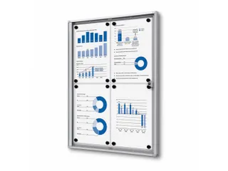 Vitrinekast Mededelingenbord Economy 4xA4 Zilver - 1