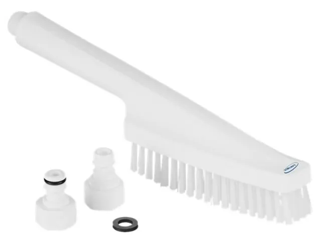 Hygiëne handborstel met waterdoorvoer wit hard 330mm